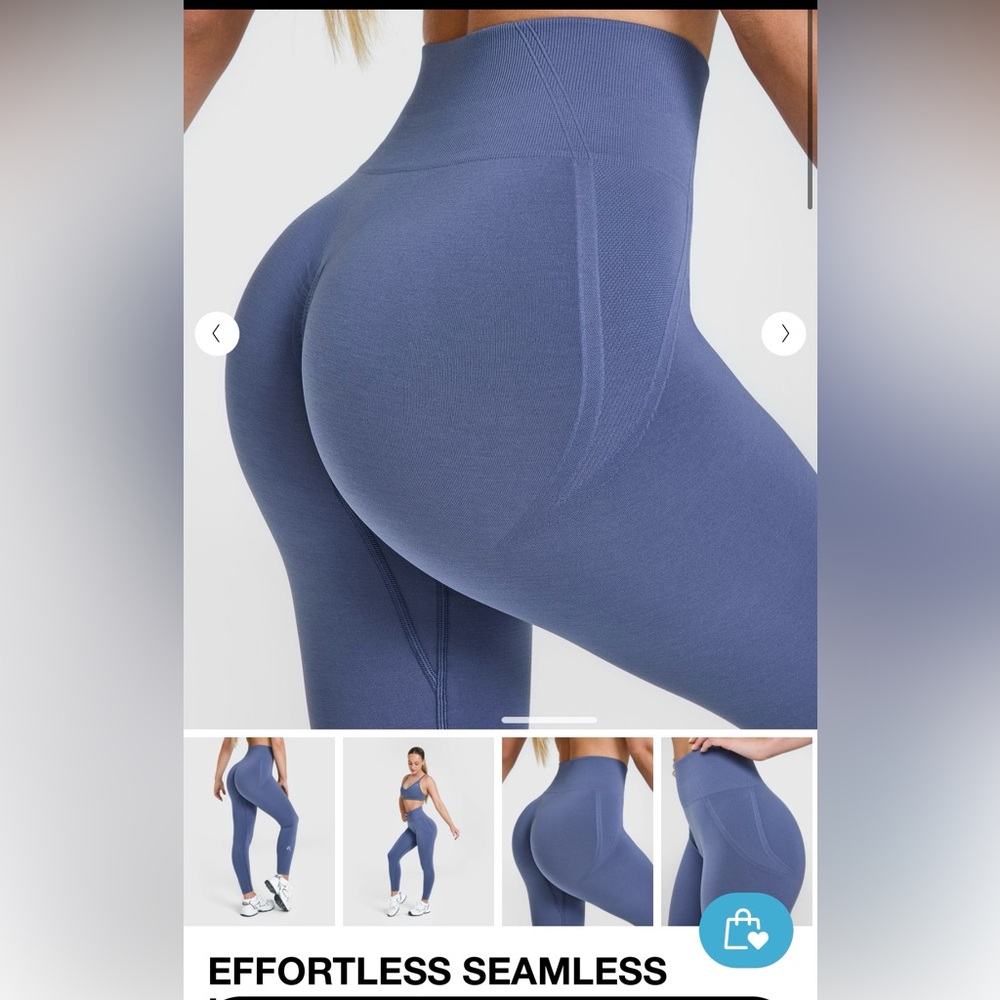 Oner Active Slate Blue Effortless Seamless Leggings Medium Long.